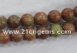 CUG103 15.5 inches 10mm round Chinese unakite beads wholesale