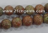 CUG104 15.5 inches 12mm round Chinese unakite beads wholesale