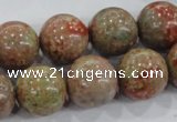 CUG106 15.5 inches 16mm round Chinese unakite beads wholesale