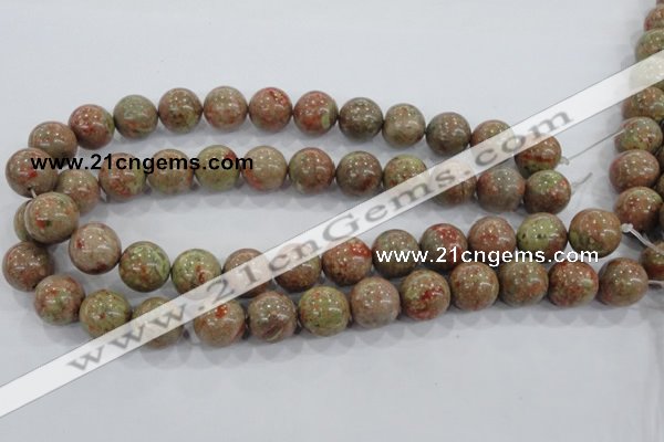 CUG106 15.5 inches 16mm round Chinese unakite beads wholesale