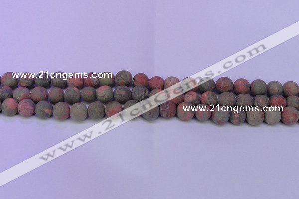 CUG181 15.5 inches 6mm round matte unakite gemstone beads