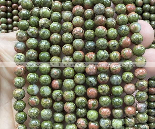CUG213 15 inches 6mm round unakite beads wholesale