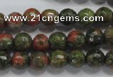 CUG301 15.5 inches 6mm faceted round unakite gemstone beads