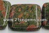 CUG52 16 inches 40*40mm square natural unakite gemstone beads wholesale