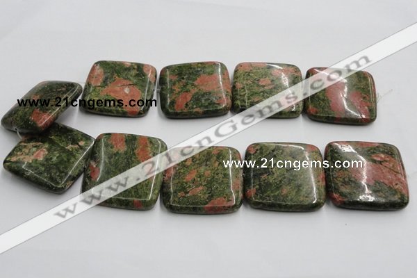 CUG52 16 inches 40*40mm square natural unakite gemstone beads wholesale