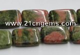 CUG53 16 inches 13*18mm rectangle natural unakite gemstone beads