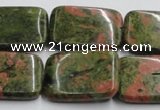 CUG54 16 inches 22*30mm rectangle natural unakite gemstone beads