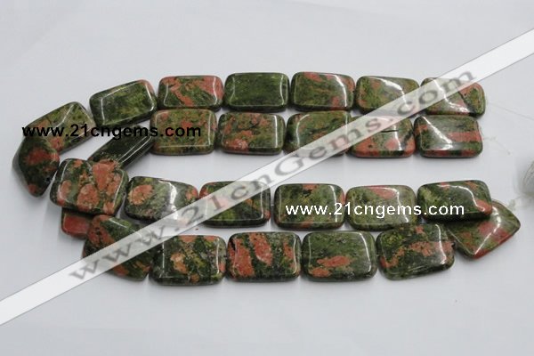 CUG54 16 inches 22*30mm rectangle natural unakite gemstone beads