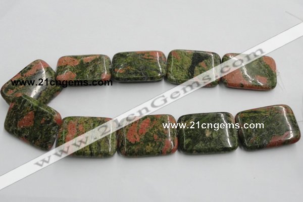 CUG55 16 inches 30*40mm rectangle natural unakite gemstone beads