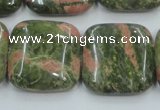 CUG61 16 inches 25*25mm square natural unakite gemstone beads wholesale