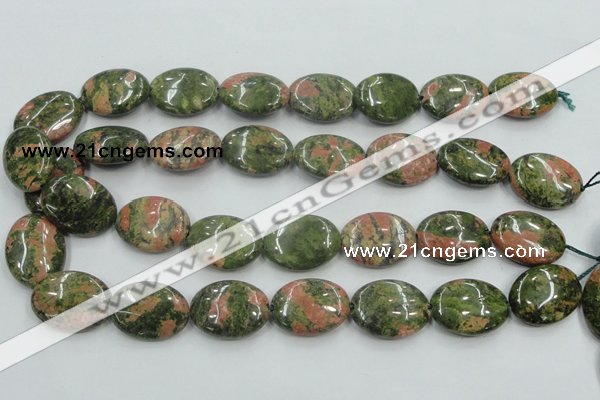 CUG62 16 inches 18*25mm oval natural unakite gemstone beads wholesale