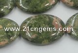 CUG63 16 inches 22*30mm oval natural unakite gemstone beads wholesale