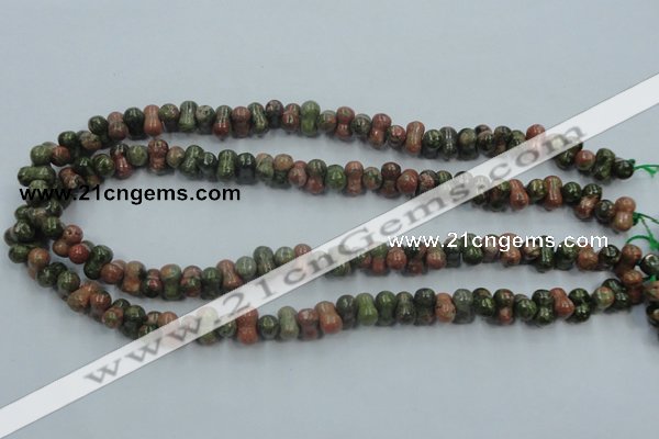 CUG65 16 inches 8*12mm bone natural unakite gemstone beads wholesale