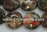 CUJ01 15.5 inches 20mm flat round autumn jasper gemstone beads