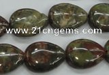 CUJ04 15.5 inches 15*20mm flat teardrop autumn jasper gemstone beads