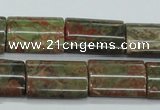 CUJ08 15.5 inches 15*20mm flat tube autumn jasper gemstone beads