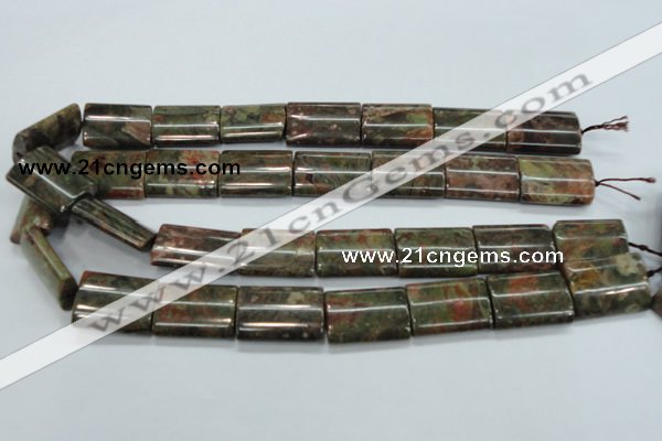 CUJ09 15.5 inches 18*25mm flat tube autumn jasper gemstone beads