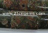 CUJ10 15.5 inches 22*30mm flat tube autumn jasper gemstone beads