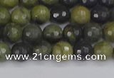 CUJ101 15.5 inches 6mm faceted round African green autumn jasper beads