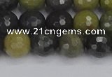 CUJ102 15.5 inches 8mm faceted round African green autumn jasper beads