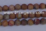 CVJ10 15.5 inches 4mm round matte venus jasper beads wholesale