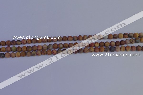 CVJ10 15.5 inches 4mm round matte venus jasper beads wholesale