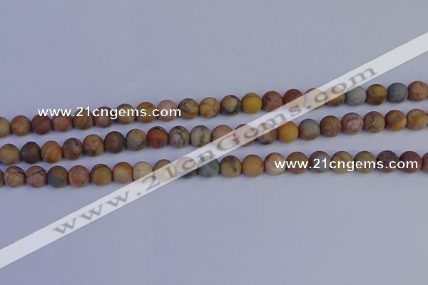 CVJ12 15.5 inches 8mm round matte venus jasper beads wholesale