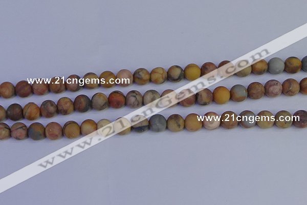 CVJ14 15.5 inches 10mm round matte venus jasper beads wholesale