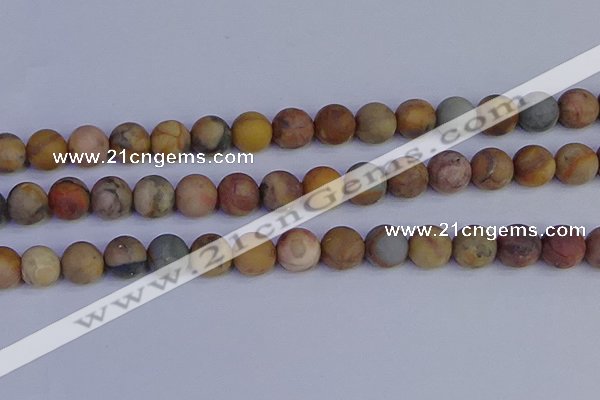 CVJ16 15.5 inches 14mm round matte venus jasper beads wholesale