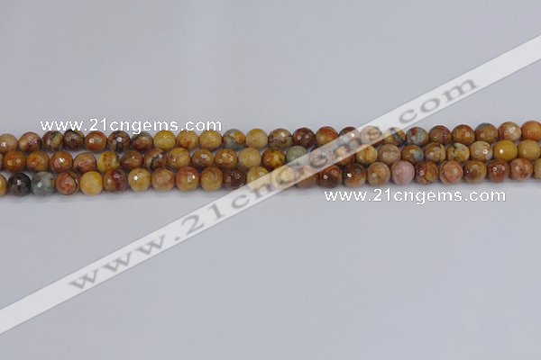 CVJ21 15.5 inches 4mm faceted round venus jasper beads wholesale