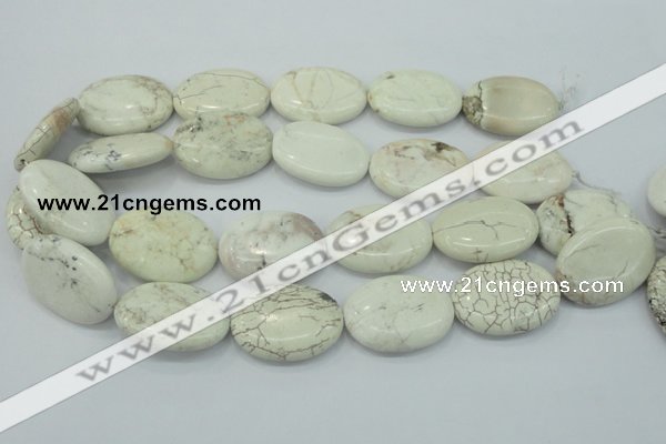 CWB02 15.5 inches 25*35mm oval natural white howlite gemstone beads