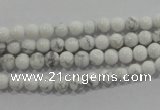 CWB200 15.5 inches 4mm round natural white howlite beads wholesale