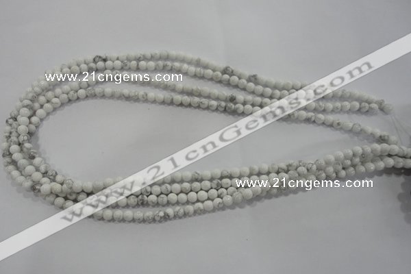 CWB200 15.5 inches 4mm round natural white howlite beads wholesale