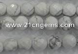 CWB213 15.5 inches 10mm faceted round natural white howlite beads