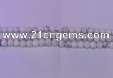 CWB220 15.5 inches 4mm round matte white howlite beads