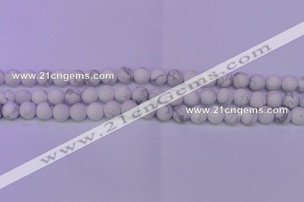 CWB220 15.5 inches 4mm round matte white howlite beads