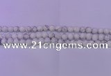 CWB221 15.5 inches 6mm round matte white howlite beads