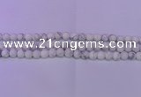 CWB222 15.5 inches 8mm round matte white howlite beads