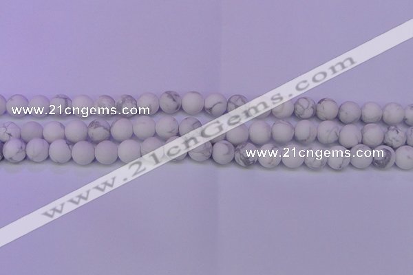 CWB222 15.5 inches 8mm round matte white howlite beads