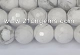 CWB232 15.5 inches 8mm faceted round white howlite beads