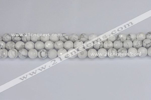 CWB232 15.5 inches 8mm faceted round white howlite beads