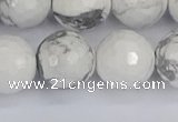 CWB235 15.5 inches 14mm faceted round white howlite beads