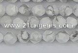 CWB238 15.5 inches 6mm faceted nuggets white howlite beads