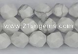 CWB239 15.5 inches 8mm faceted nuggets white howlite beads