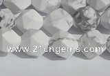 CWB245 15.5 inches 8mm faceted nuggets matte white howlite beads