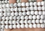 CWB252 15.5 inches 8mm round matte white howlite beads wholesale