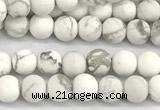 CWB270 15 inches 4mm round matte howlite turquoise beads