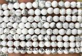 CWB279 15 inches 6mm faceted round white howlite beads