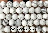CWB282 15 inches 12mm faceted round white howlite beads