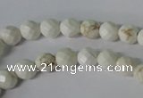 CWB300 15.5 inches 4mm faceted round howlite turquoise beads